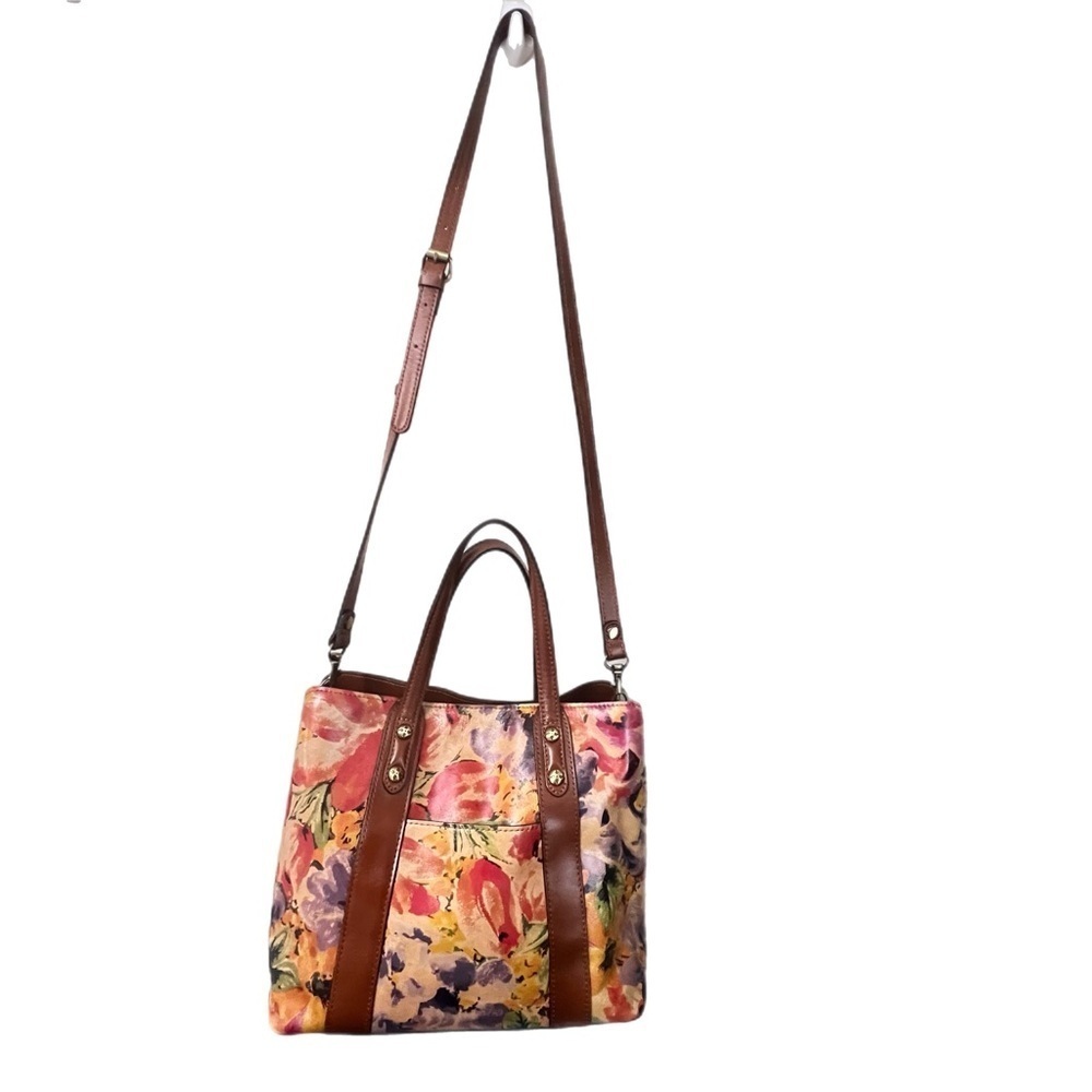 Patricia Nash Darby Medium Leather Tote Bag Purse Rain Forest - Picture 2 of 8